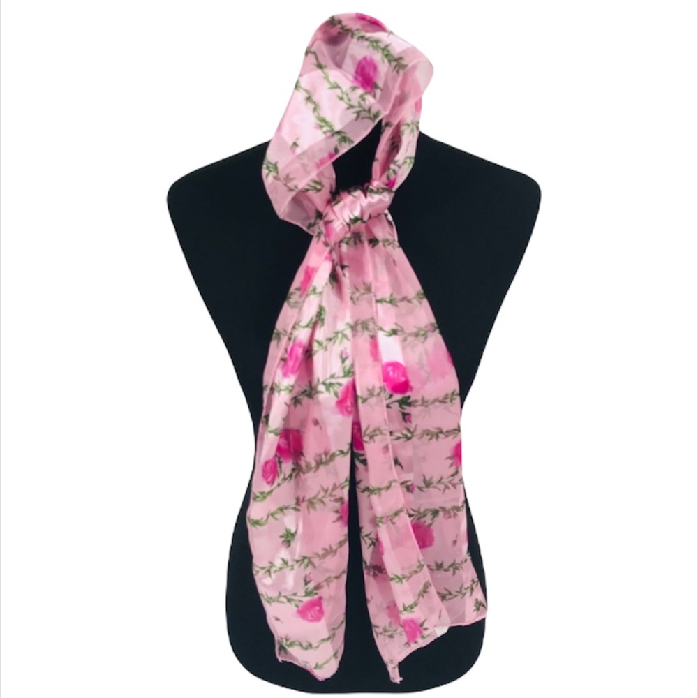 Space Age Inc. Roses and Vines Scarf, Pink